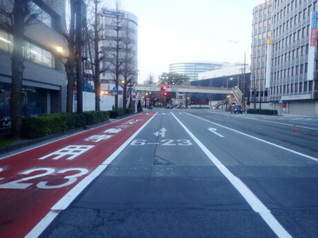 区画線カラー舗装補修工事